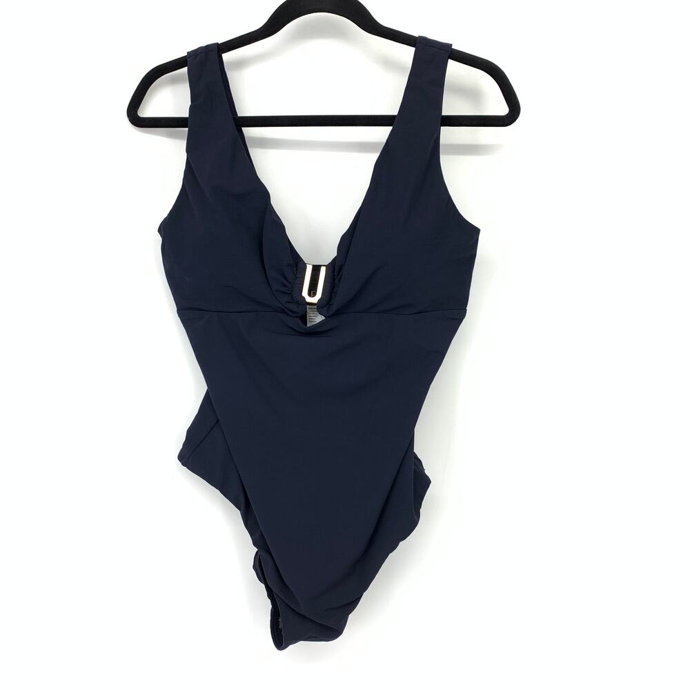 JETS Australia One Piece Swimsuit Keyhole Front Womens US Sz 10 Dark Navy